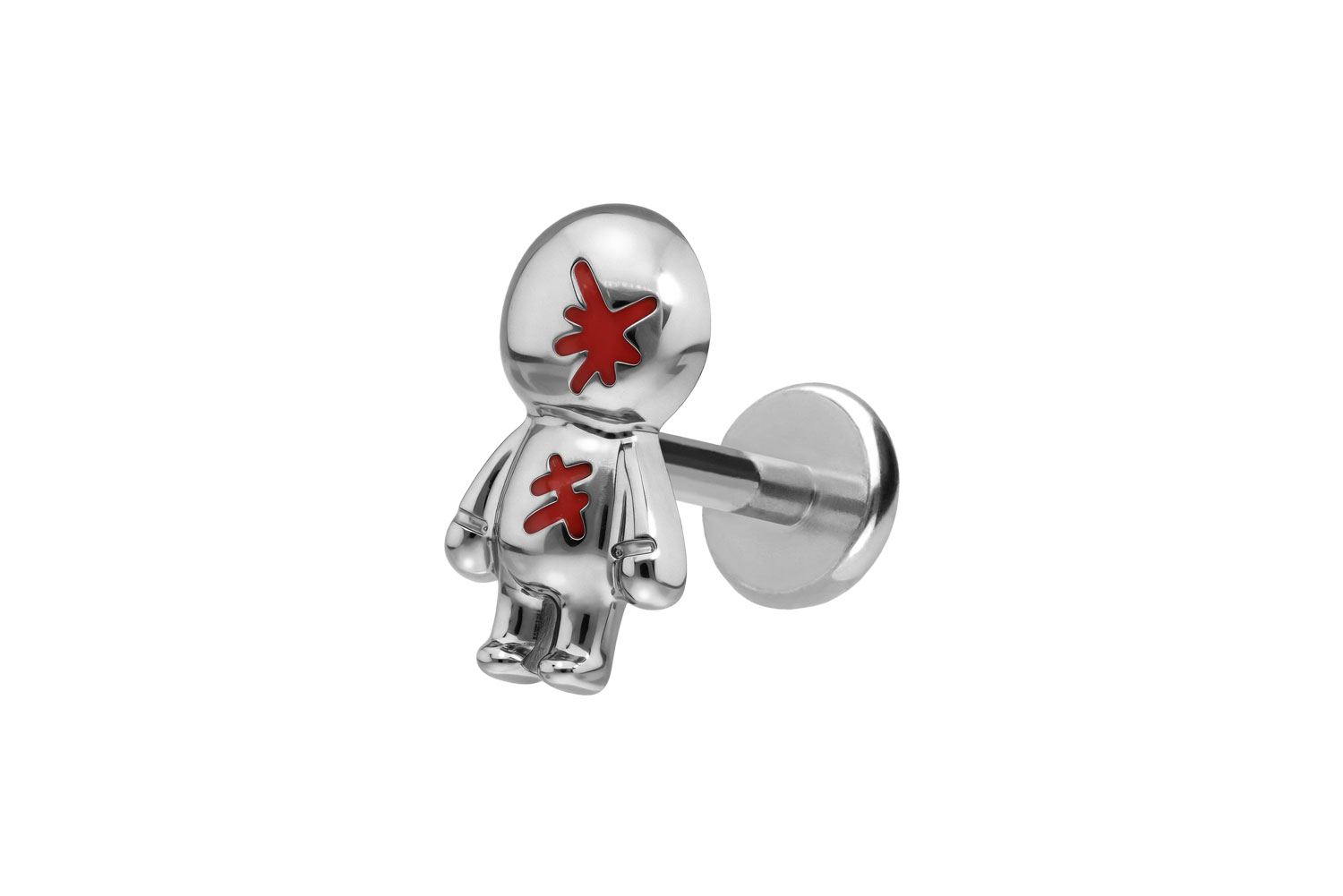 Titan Labret Piercing mit Push Fit PUPPE